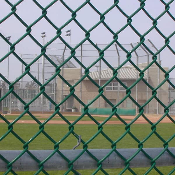 green chain link baseball field